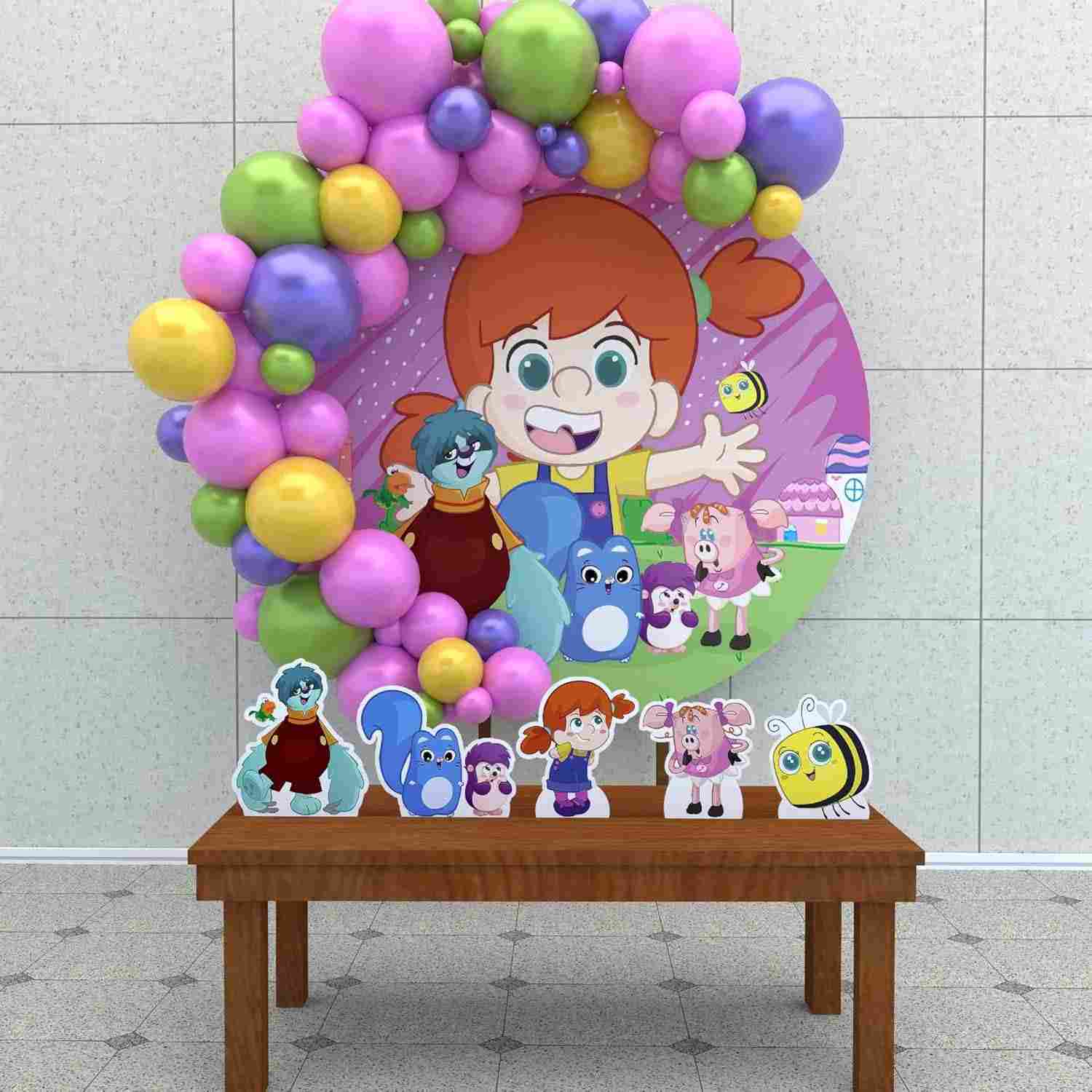 Kit Decoração Painel Redondo Festa Infantil O Diário de Mika - 1,50m