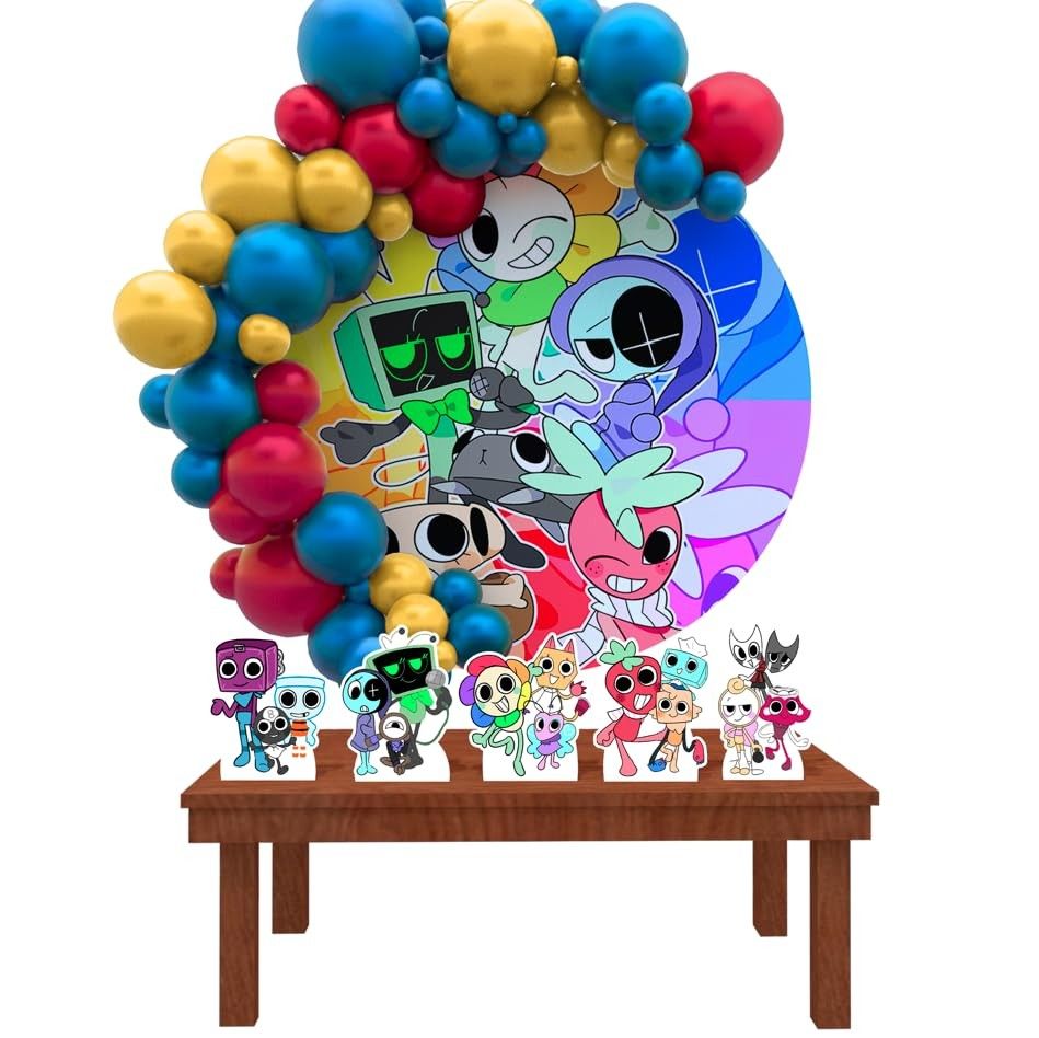 Kit Decoração Painel Redondo Festa Infantil - Dandy’s World | MDF e Tecido Premium