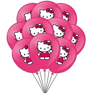 Hello Kitty Balões Rosa 12" - Decoração Perfeita para Festas