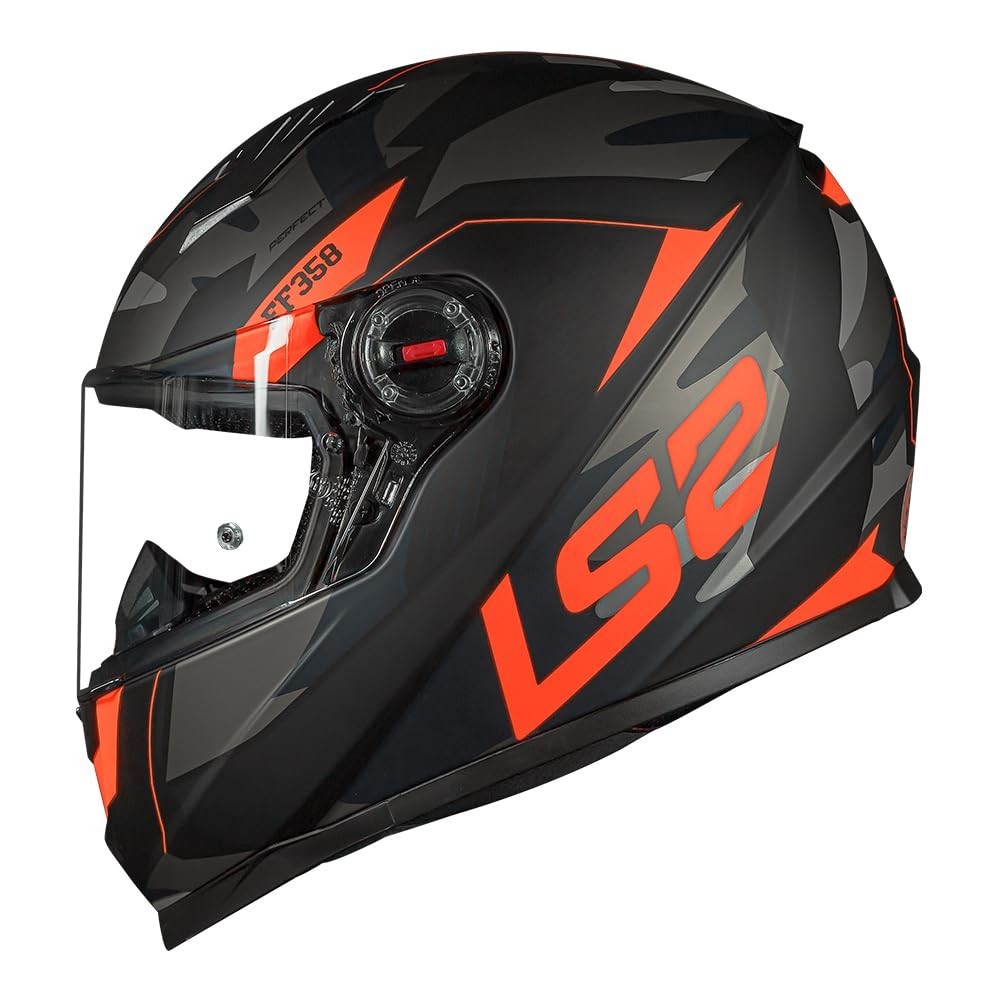 Capacete LS2 FF358 Tank Cam Matte Black Orange: Segurança e Estilo para Sua Pilotagem
