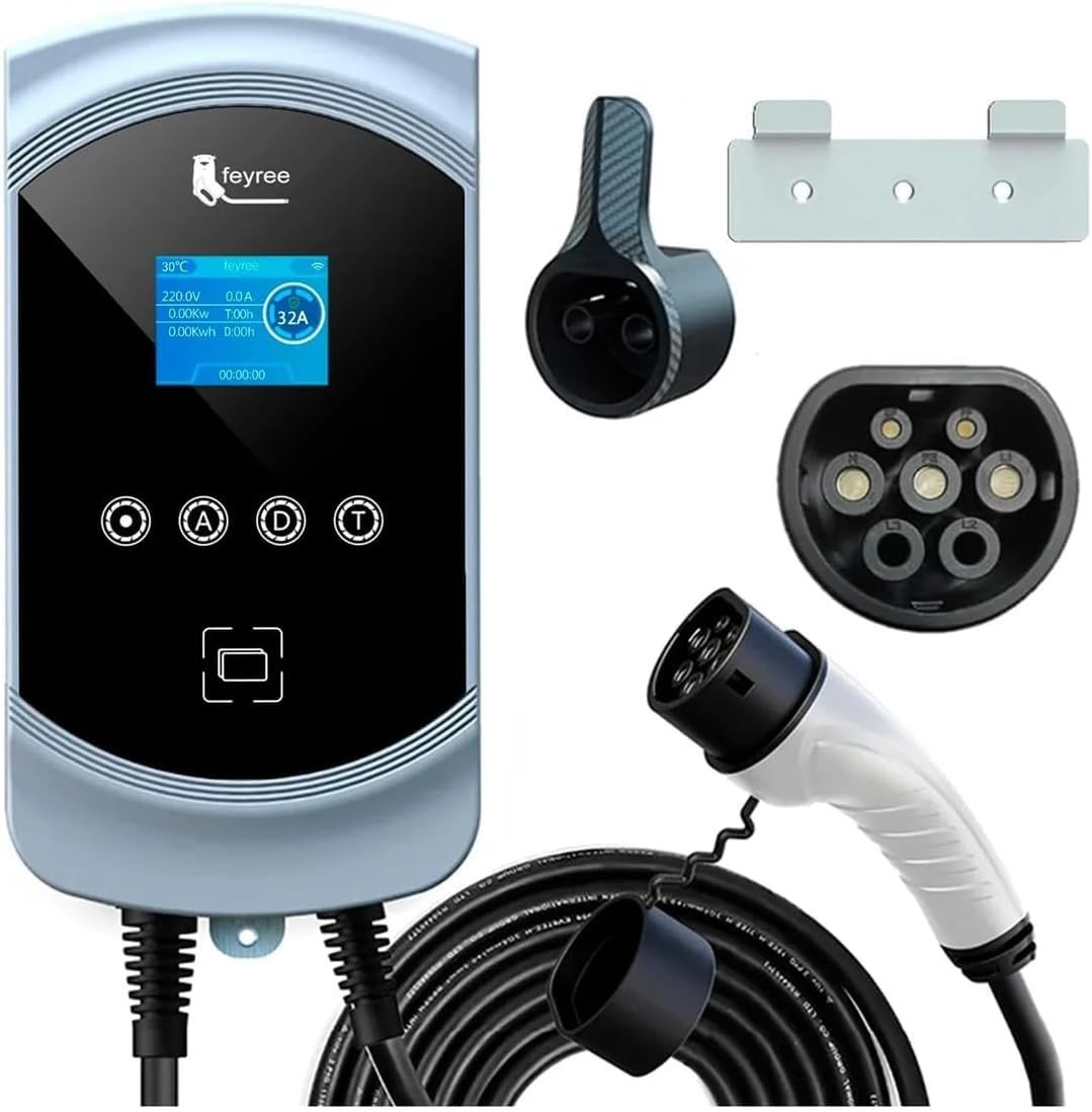 Carregador Portátil EV Tipo 2 7.6KW 32A Wi-Fi - Carregamento Rápido e Seguro para Seu Carro Elétrico