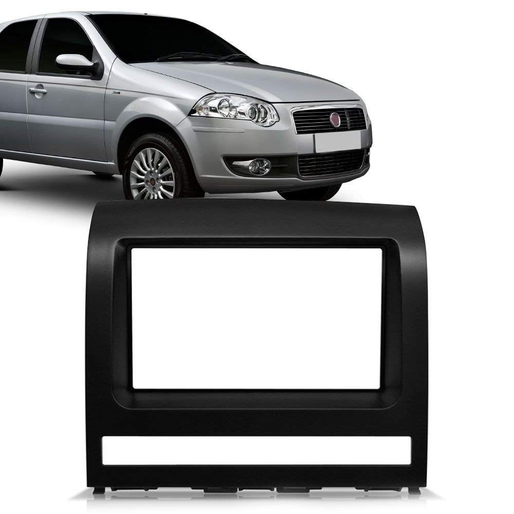 Moldura 2Din Fiamon para Fiat Palio, Siena, Idea e Strada (08-12) - Preto Brilhante