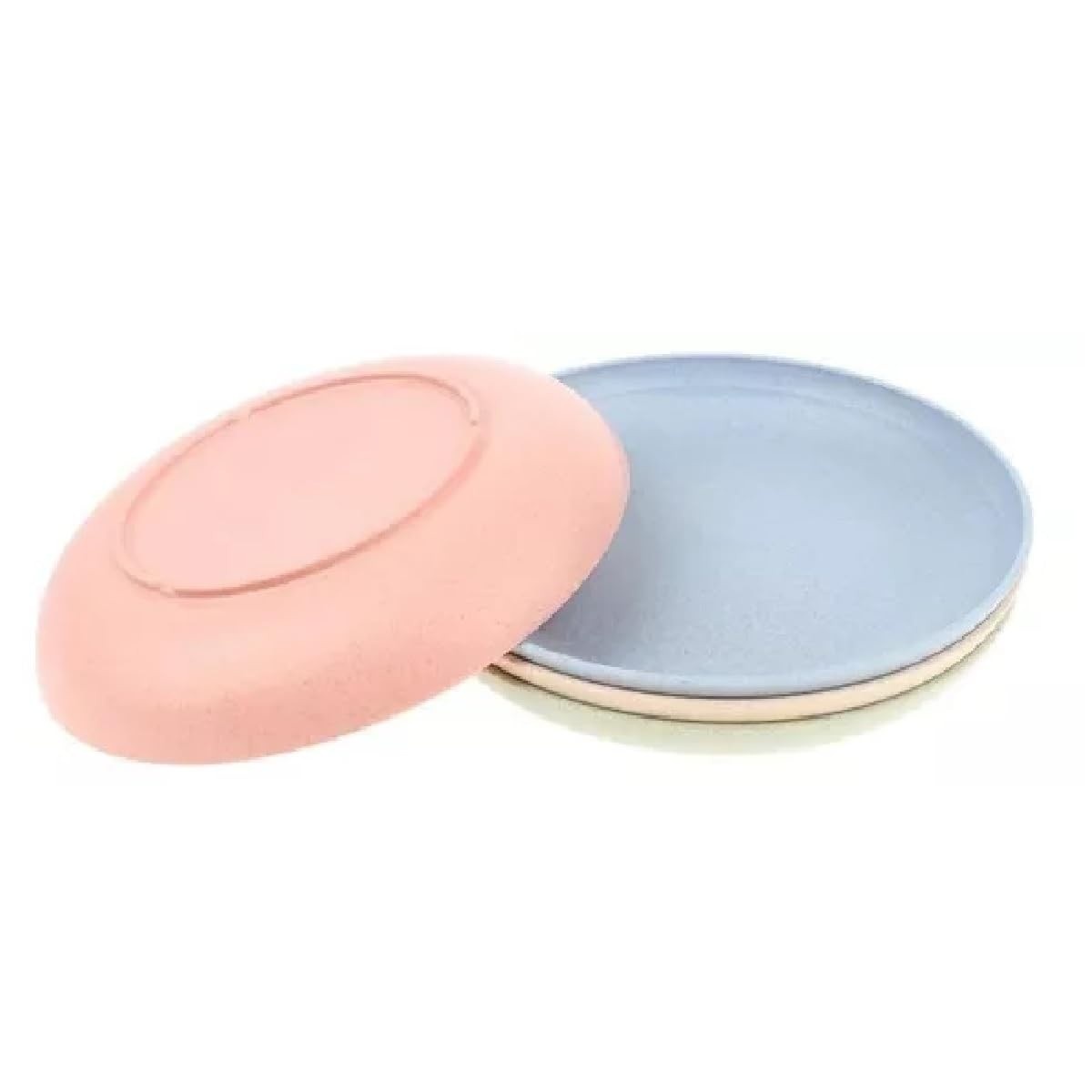 Pratos Ecológicos de Fibra de Bambú 15cm - 4 Unidades para Crianças (Rosa)