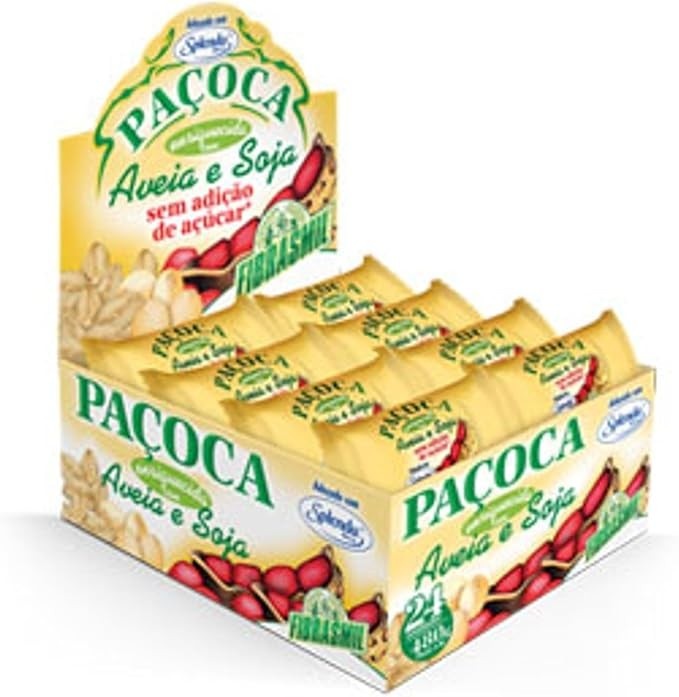 Paçoca c/Aveia e Soja S/Açuc FIBRASMIL 20g (24und)