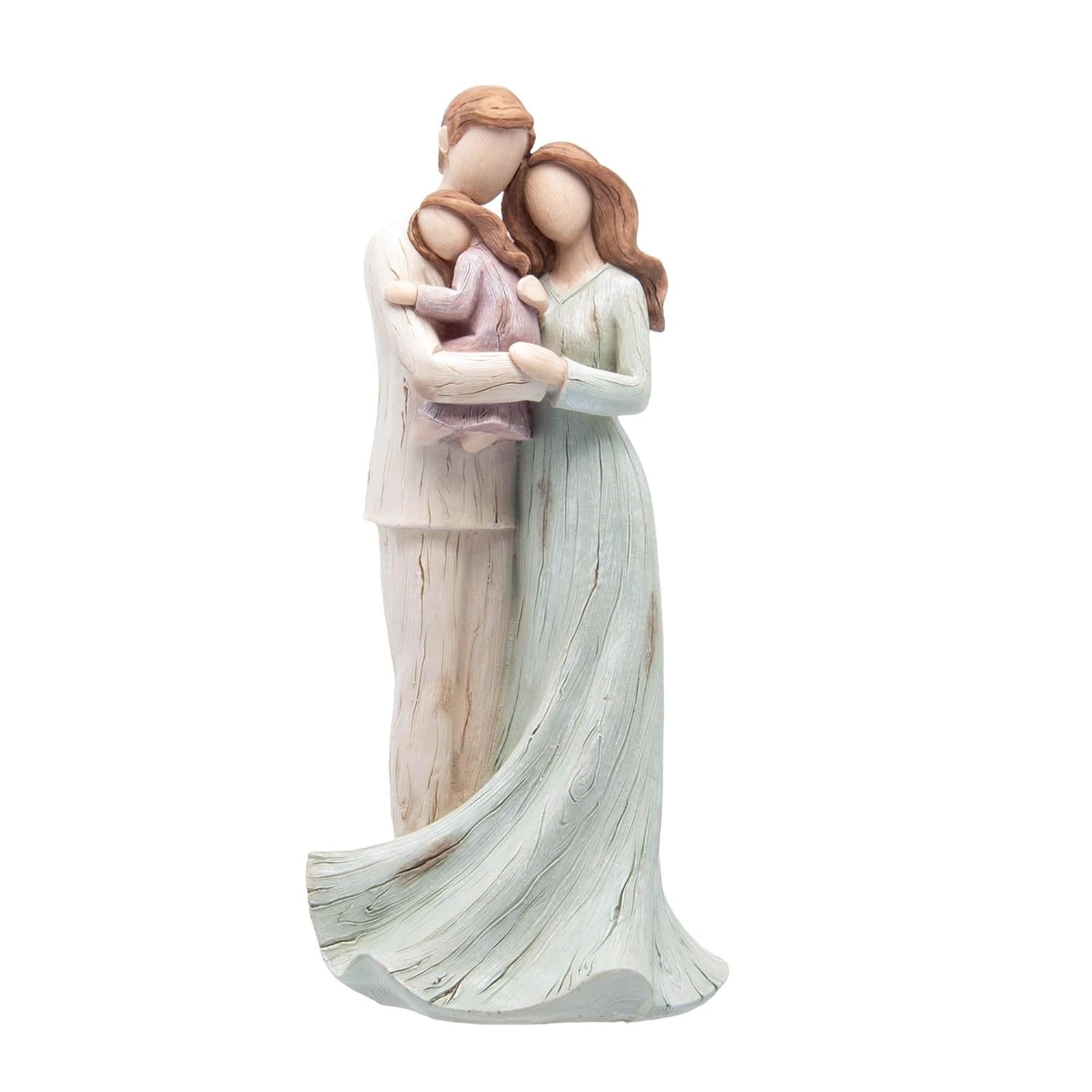 WOLFF Figura Decorativa Família em Resina - 12x10x25cm | Decoração Moderna Colorida