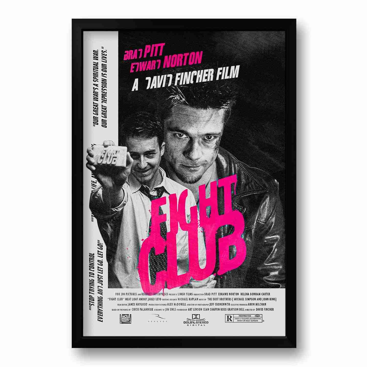 Quadro Filme Clube da Luta 40x60cm - Impressão Premium com Moldura de Madeira Reflorestada