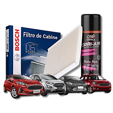 Filtro de Cabine Ar Condicionado Ford + Spray Higienizador | Bosch 0589