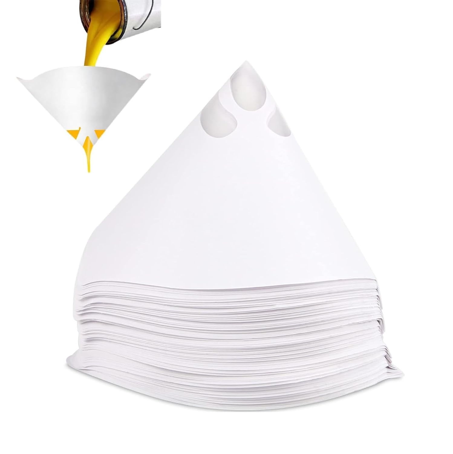 DAXINYANG 100 unidades de cone de filtro de tinta 120 mícrons, filtro de papel descartável filtro de funil de malha fina para pistola de tinta spray automotiva copo de mistura de tinta