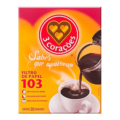 Filtro de Papel 3 Corações Nº103: Sabor Puro!