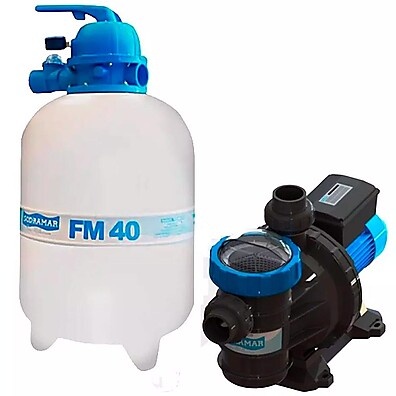 Filtro e Bomba para Piscina 50.000L Sodramar FM-40 + BMC-50