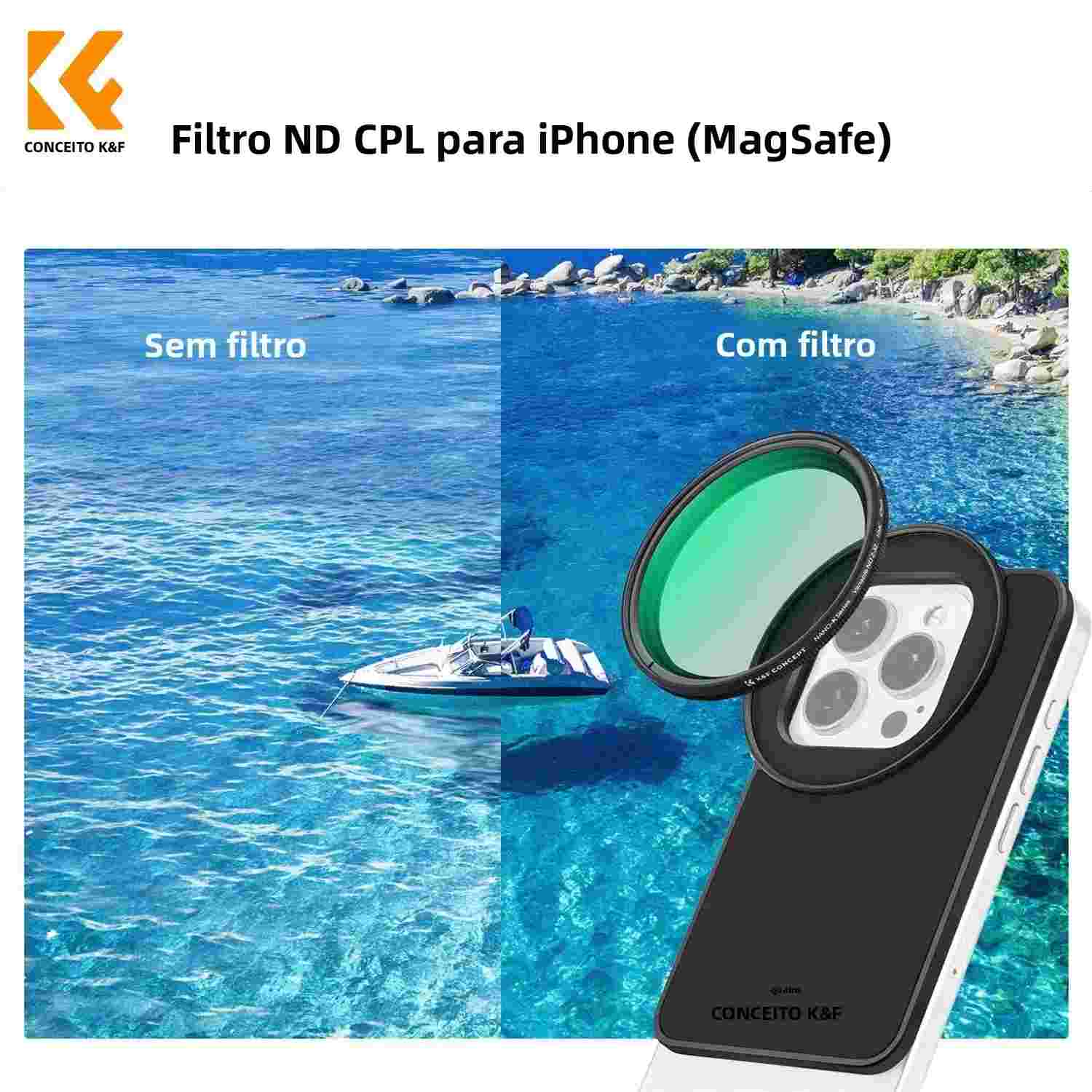 Filtro K&F Concept MagSafe para iPhone 15 e 16 Pro