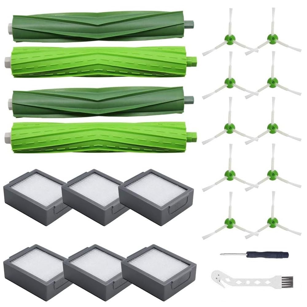 Kit de Peças de Reposição para iRobot Roomba - 2 Escovas Multisuperfície + 6 Filtros HEPA + 10 Pincéis