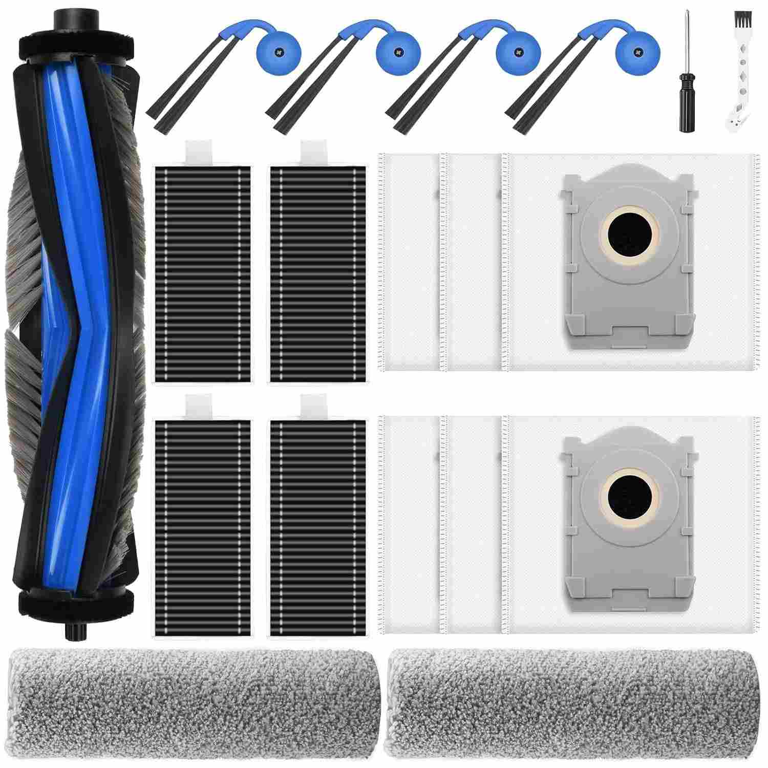 Kit de Acessórios para ECOVACS DEEBOT X9 Pro Omni - Escova, Filtros, Sacos e Mais