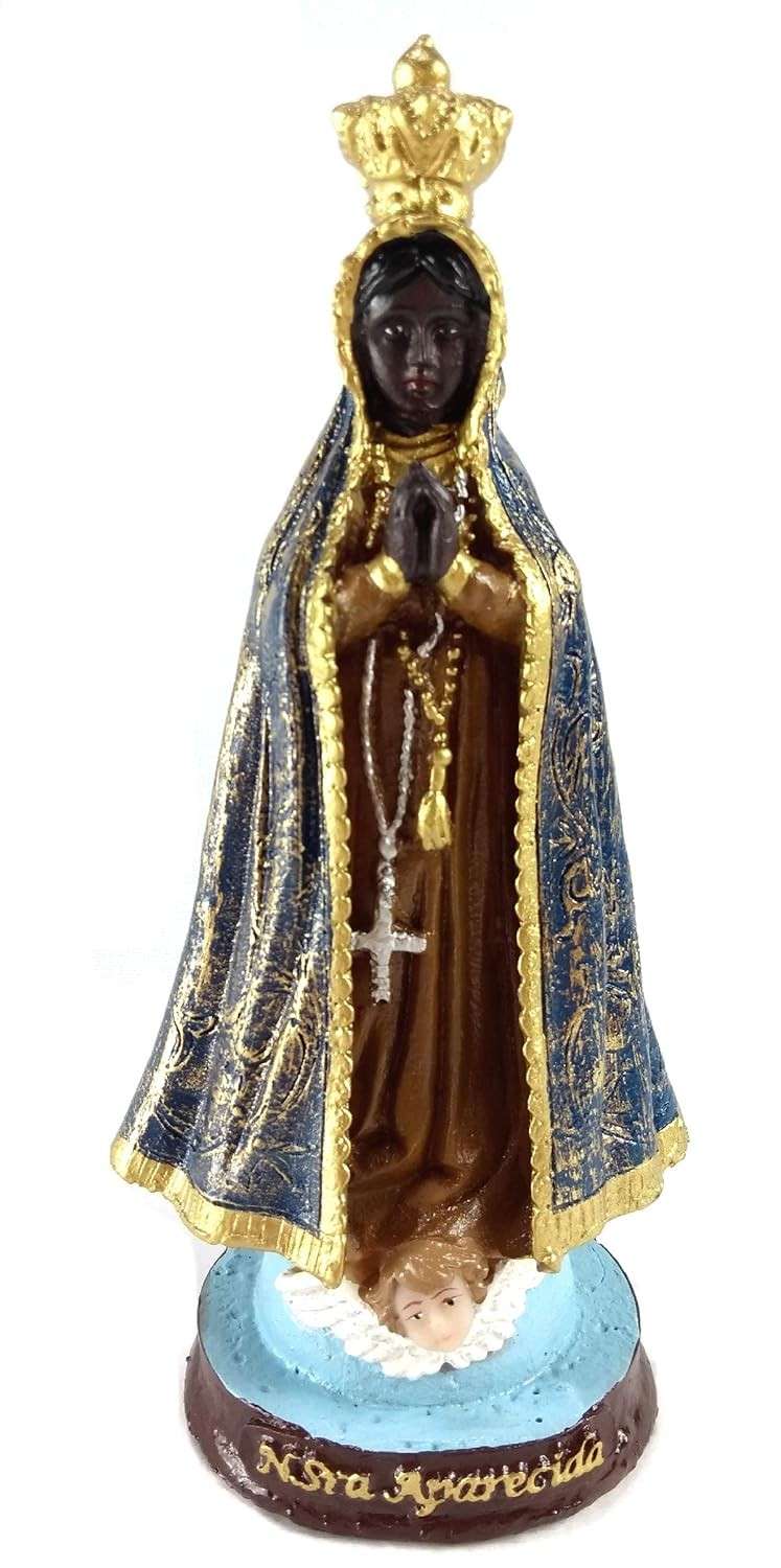 Imagem de Nossa Senhora Aparecida em Resina 15 cm - Decoração Sagrada com Detalhes Finais