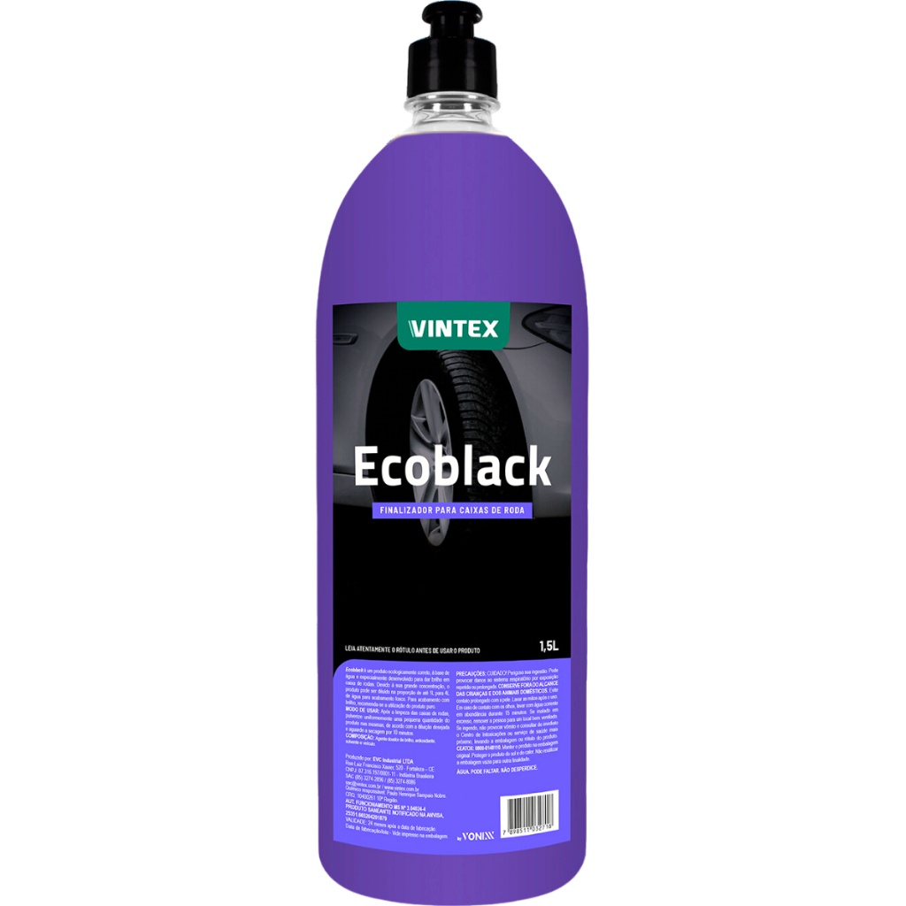 Finalizador de Caixa de Rodas Ecoblack Vintex: Brilho Perfeito em 10 Minutos
