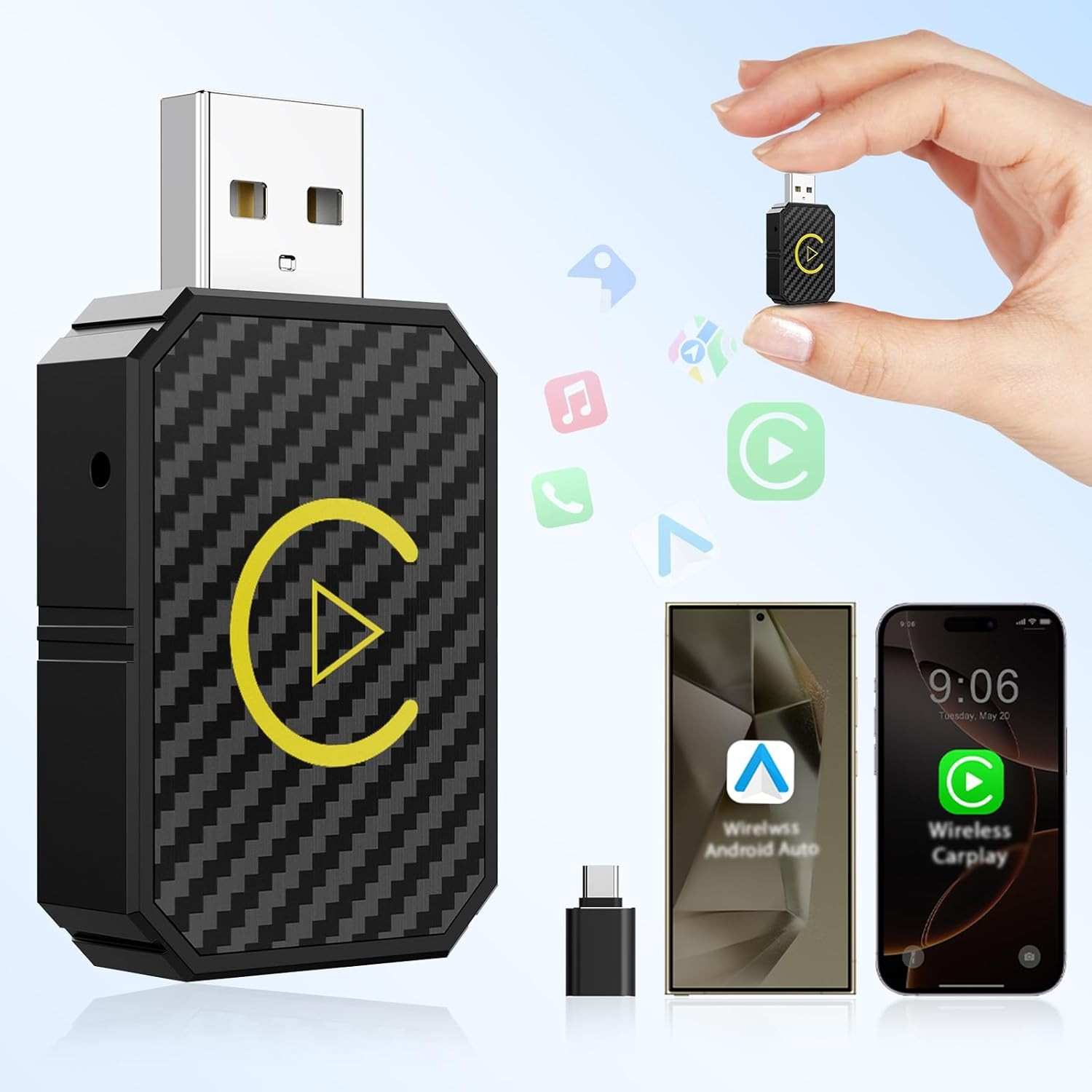 Mini Adaptador CarPlay e Android Auto Sem Fio 2024: Liberdade e Tecnologia no Seu Carro