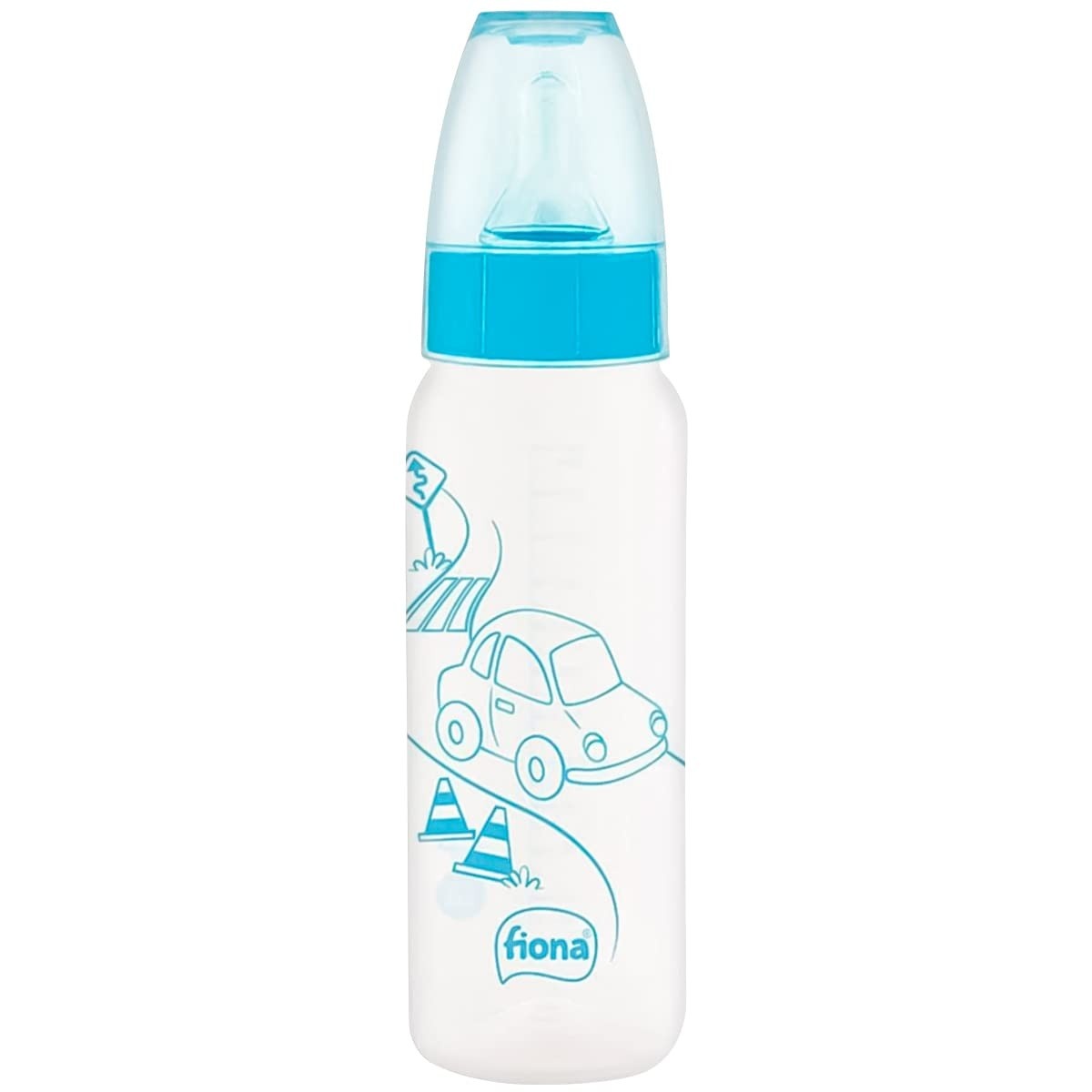 Mamadeira Fiona Silicone 240ml Azul - Segura, Macia e Anticólica