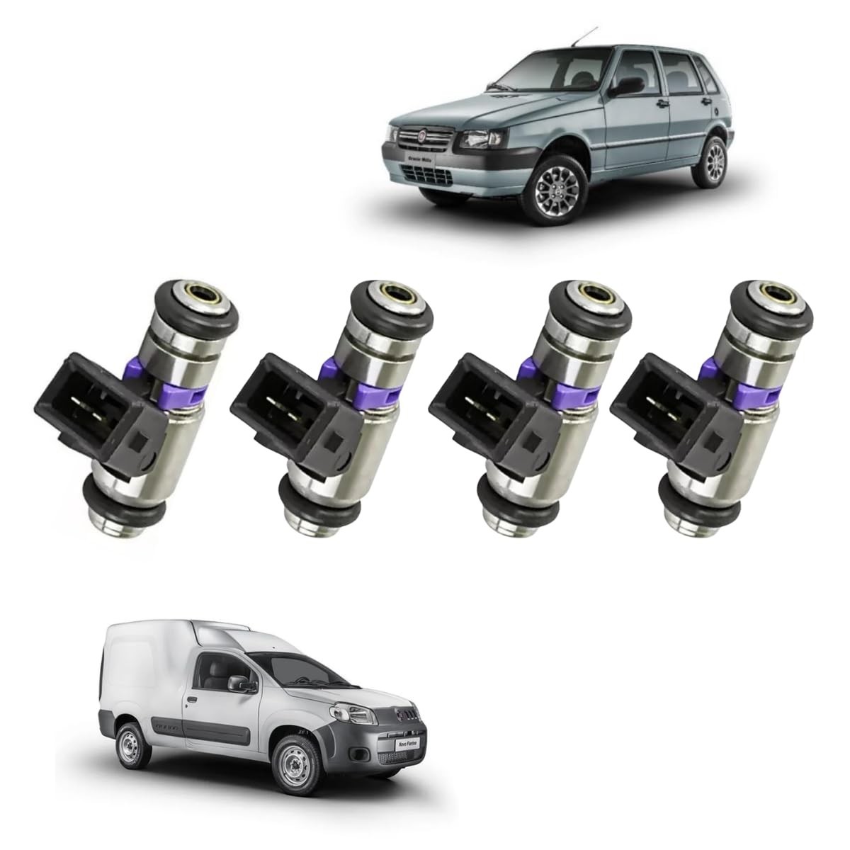 Kit 4 Bicos Injetores Fiat Palio Uno Fire Fiorino 1.0/1.5 8v - Desempenho e Economia