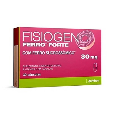 Fisiogen Ferro Forte 30mg: Suplemento de Ferro para Saúde e Energia