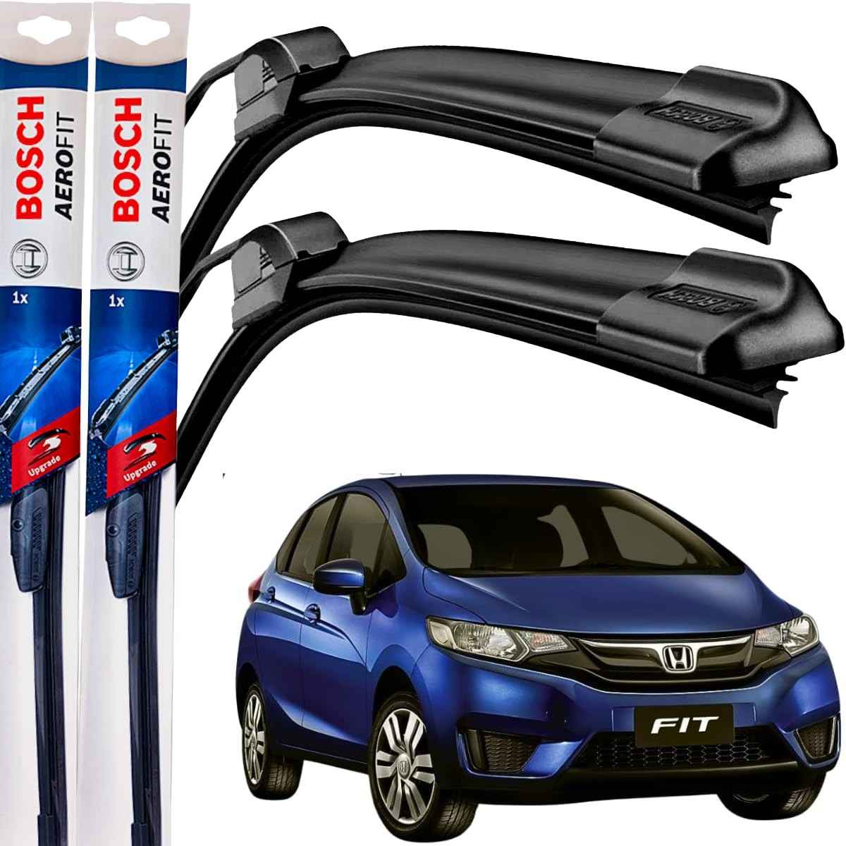 Par de Palhetas Limpador Parabrisa Bosch Aerofit Original Honda Fit 2015-2018