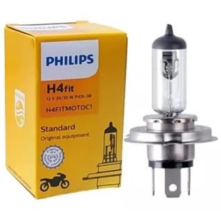 Lâmpada Farol Moto Philips H4 Fit 12V 35/35W - Iluminação Potente para Titan, Fan, Bros, XRE, Fazer, Lander e Crosser