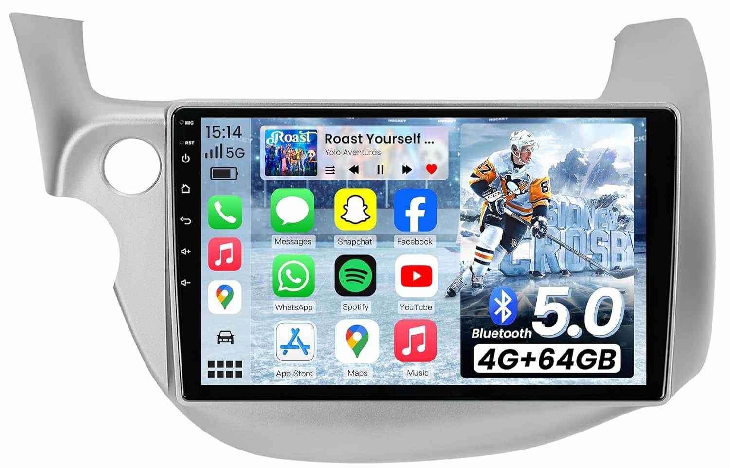 Central Multimídia Android 13 para Honda FIT 2008-2013: Tela IPS 10" 8-Core, CarPlay/Android Auto Sem Fio, GPS 5G WiFi