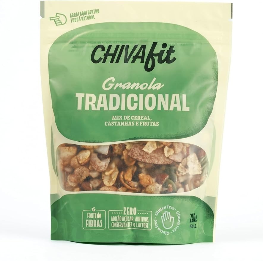 Granola Tradicional Chiva Fit | Granola Sem Açúcar, Sem Lactose, Sem Glúten, Vegana | 250g