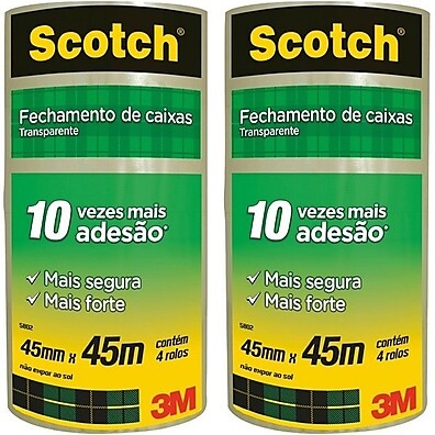 Fita Adesiva 3M Scotch: Kit 8 Rolos Resistentes