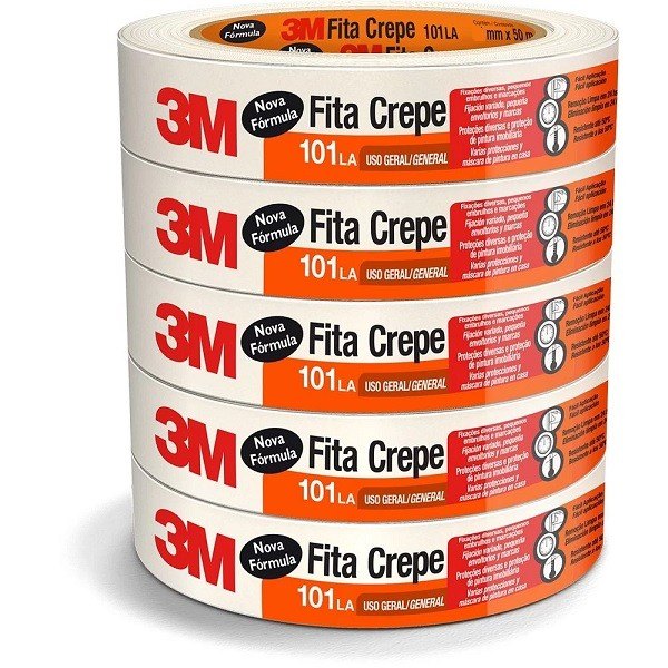 Fita Crepe 3M 101LA 18mm x 50m: Profissional e Confiável
