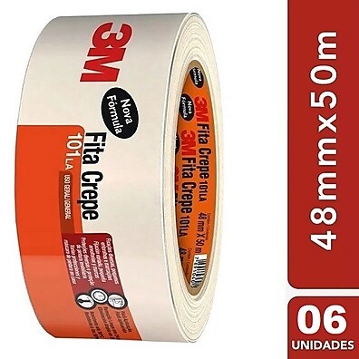 Fita Crepe 3M 101LA: Kit 6 Rolos para Acabamento Impecável