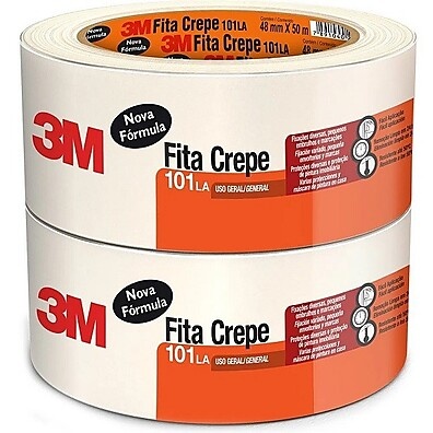Fita Crepe 3M 101LA: Kit com 2 Unidades 48mm x 50m