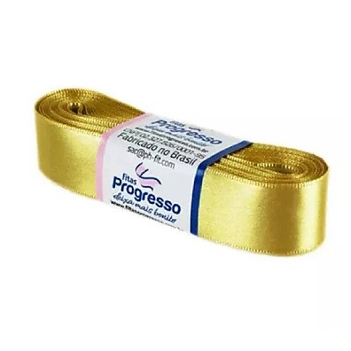 Fita de Cetim Ouro 22mm nº5 - 10m: Elegância em Cada Metro