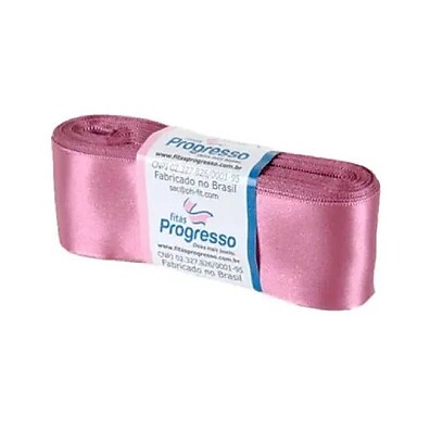 Fita de Cetim Progresso 38mm Rosé: 10m de Elegância para Artesanato