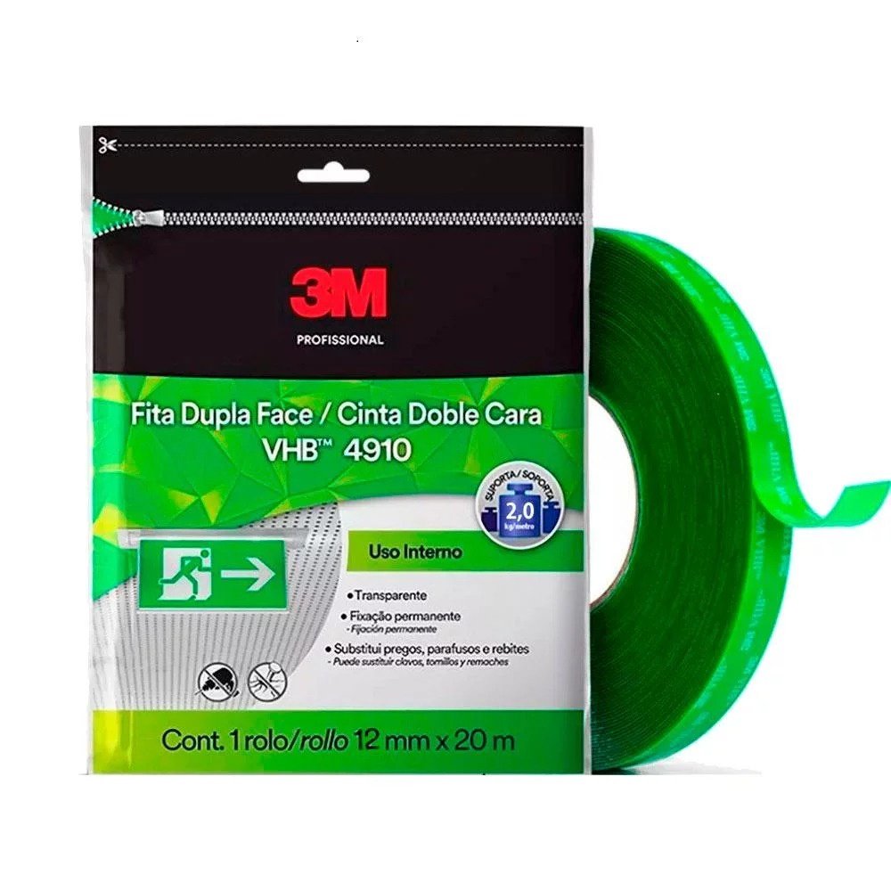 Fita Dupla Face 3M VHB 4910: Fixação Forte!