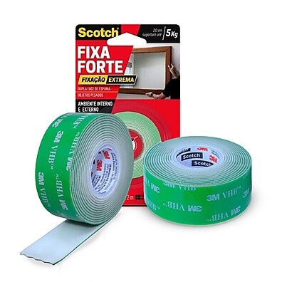 Fita Dupla Face Forte: Fixe Até 5kg – Kit 2 Scotch