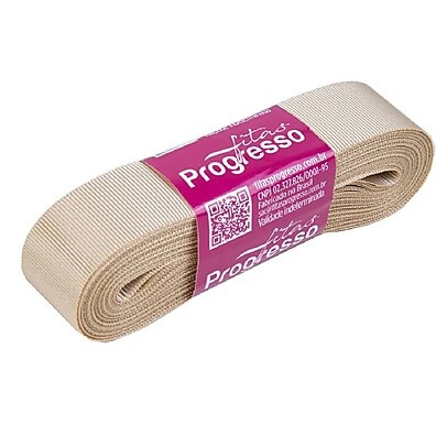 Fita Gorgurão Progresso 22mm nº5 10m Bege – 1un