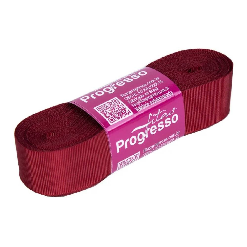 Fita Gorgurão Progresso 22mm Nº5 Cor Vinho - 10m