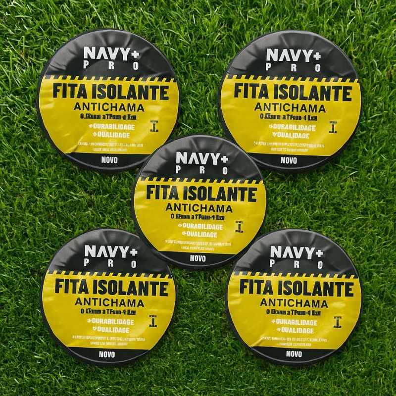 Fita Isolante Antichama Navy+PRO: 10 Rolo de 5m para Instalações Profissionais
