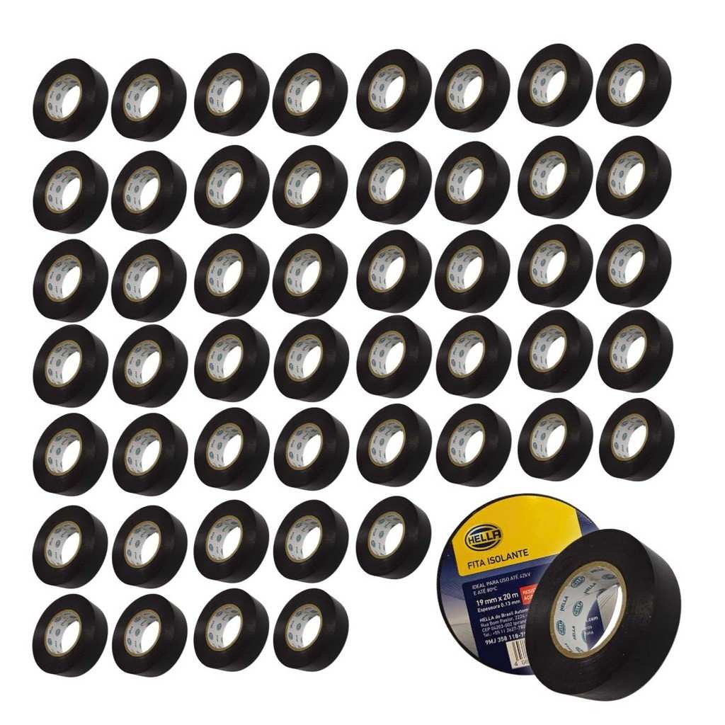 Fita Isolante Hella: Kit 50 Rolos Resistente!