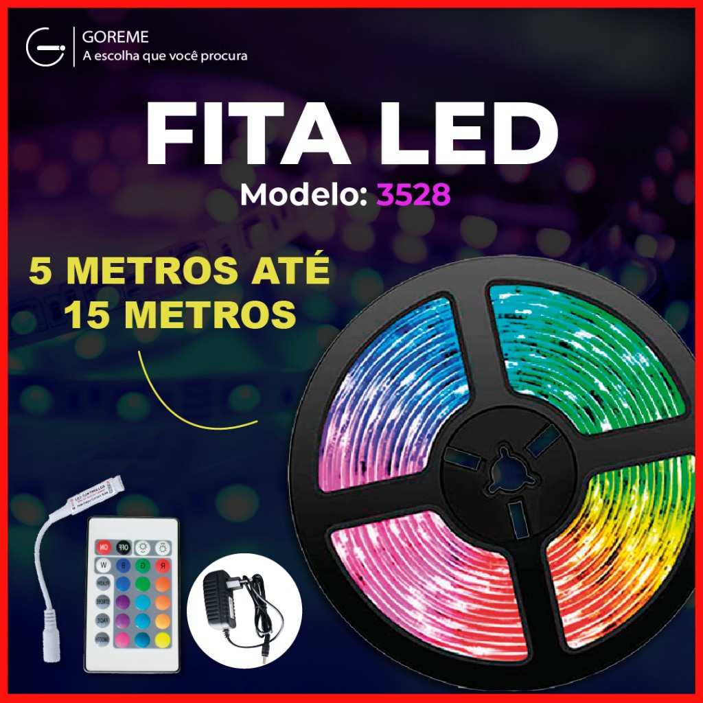 Fita LED RGB 5M: Ilumine com 16 Cores!