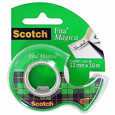 Fita Mágica 3M Scotch 12mm x 10m com Dispenser