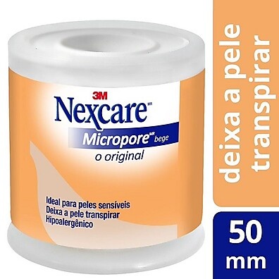 Fita Micropore Nexcare Bege 50MM x 4,5M – Conforto e Segurança na Pele
