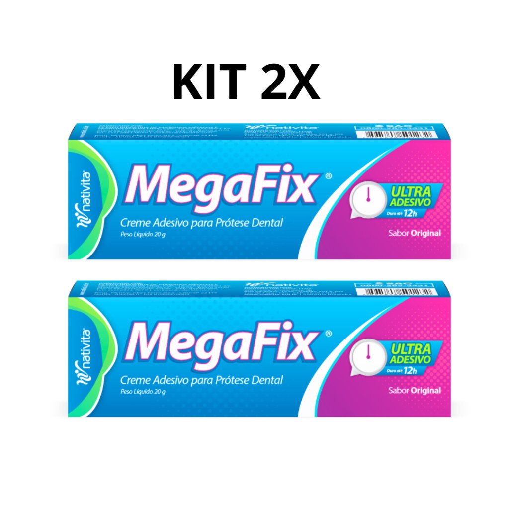 Fixador de Dentadura 2x Megafix: Fixação por 12h e Conforto Total