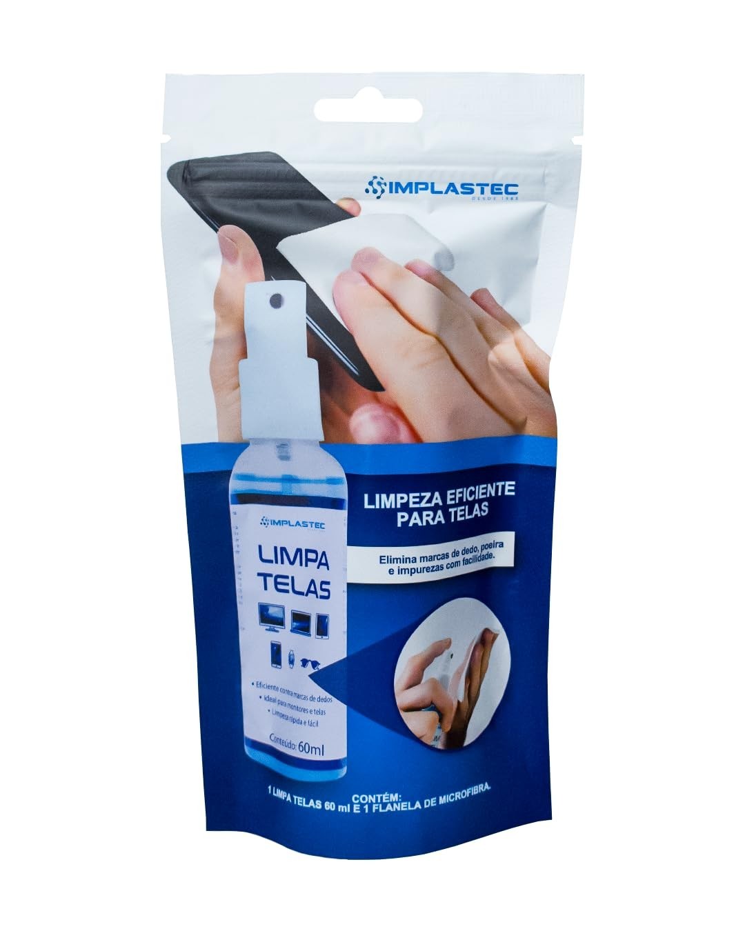 Limpa Telas com Flanela Clean Incolor - Limpeza Profissional para Monitores e Telas