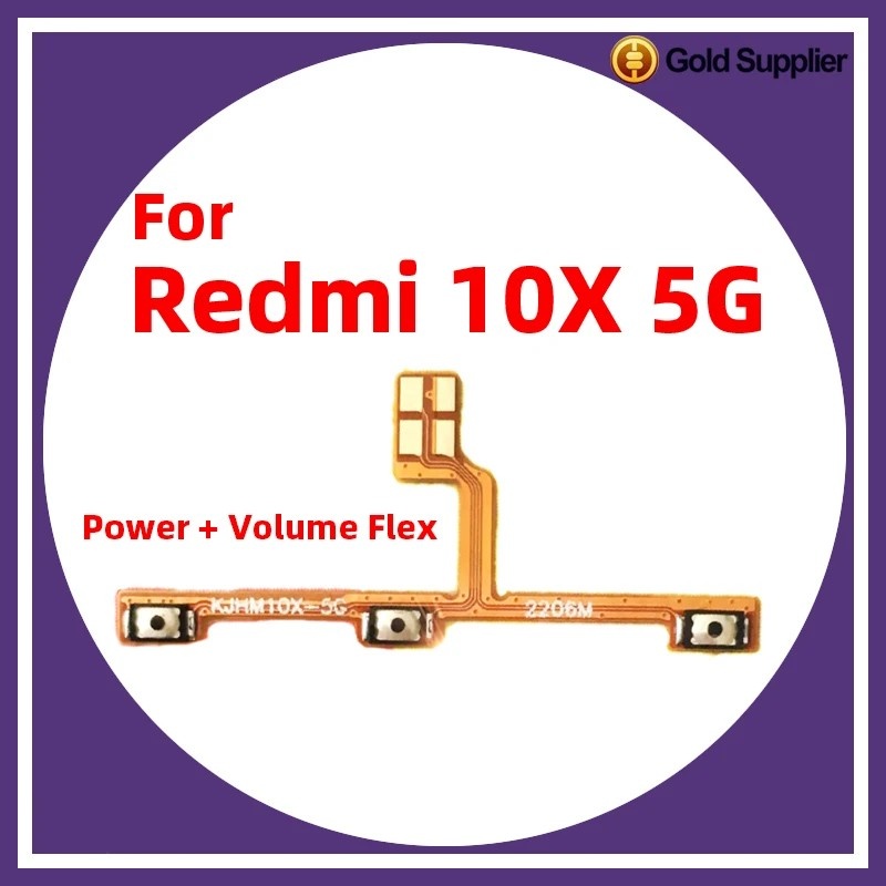 Flex Cabo Botões Redmi 10X 5G: Power, Volume e Câmera