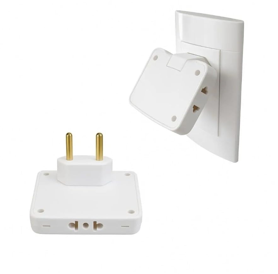 Adaptador de Tomada Articulado Flexível 3 Entradas 110/220v 10A - Máximo de Conexões em Pouco Espaço!