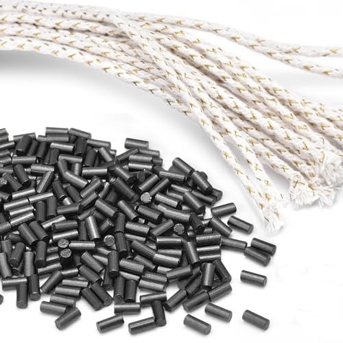 CooBigo Flints de Isqueiro Preto 500Pcs E Pavios de Isqueiro 20Pcs, Pedra de Sílex de Ferrocério para Reparo de Isqueiros, Adequado para Isqueiros A Gasolina Ou Gás