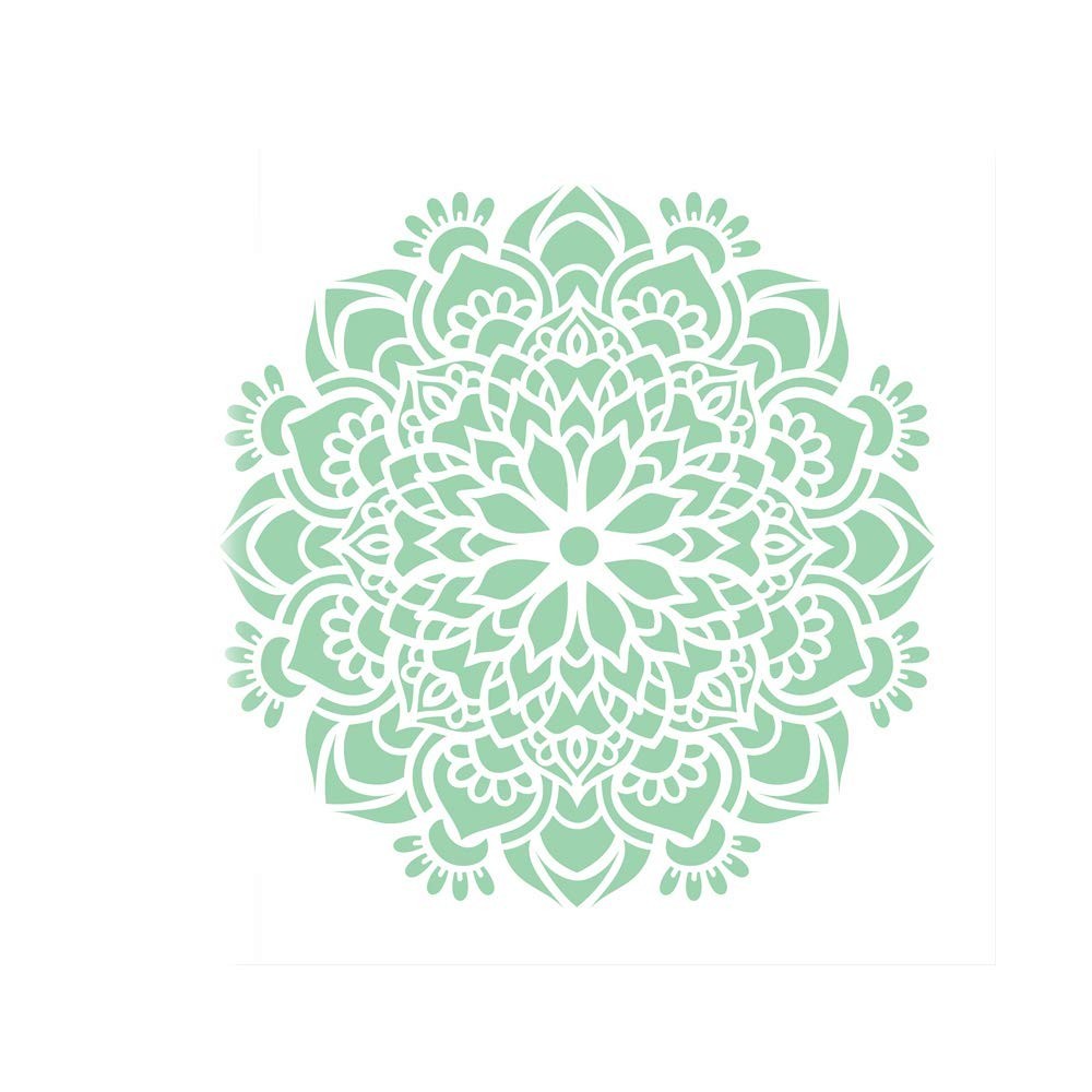 Stencil de Acetato Mandala Flor Bauer 30,5x30,5cm - Design Intricado para Artesanato e Decoração