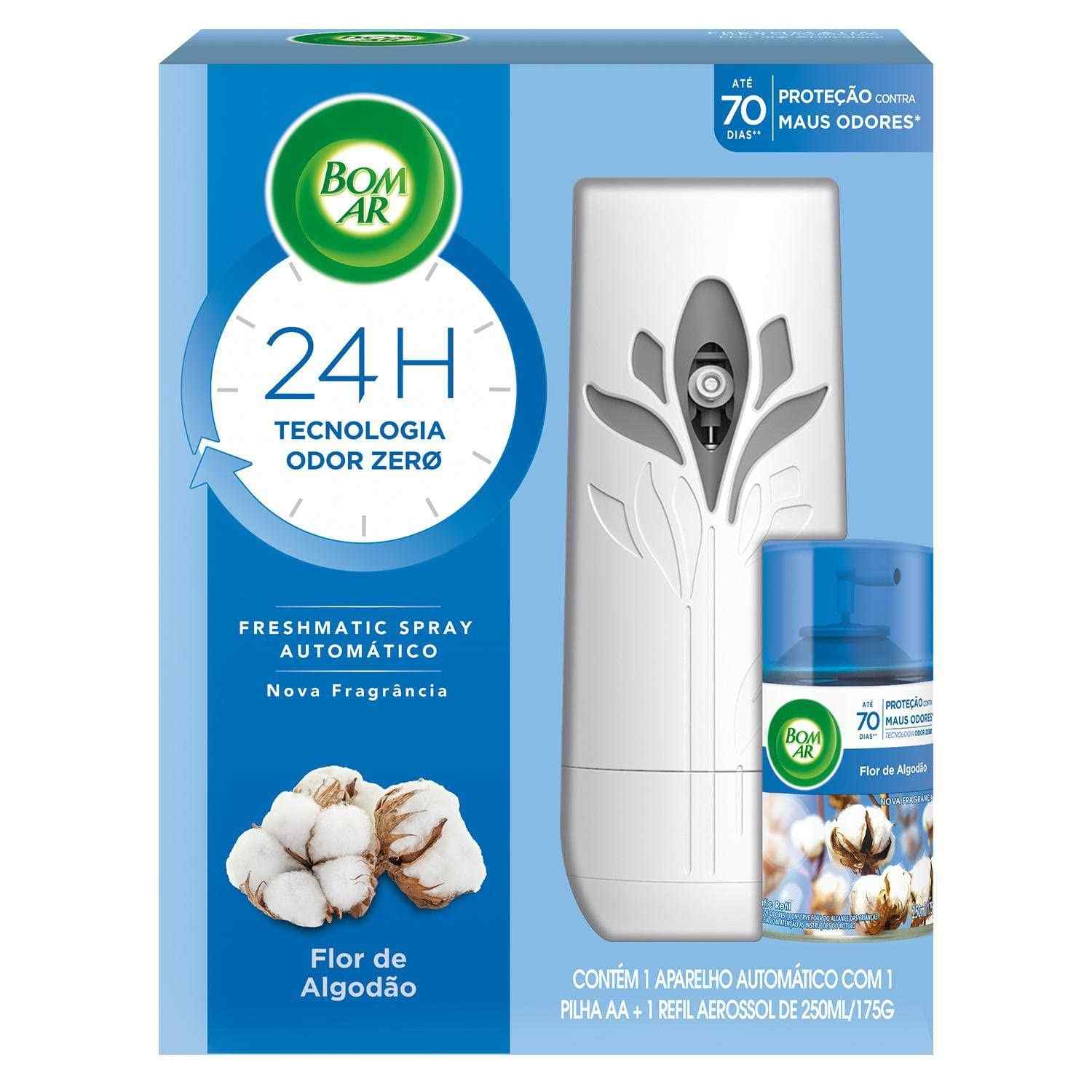 Bom Ar Freshmatic Aromatizador Automático com Refil 250ml - Flor de Algodão