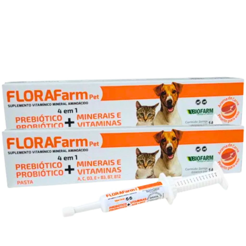 Florafarm Pet 4 Em 1: Saúde Intestinal e Imunidade